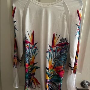 Lucky in Love Women's White Tropical Print Jersey